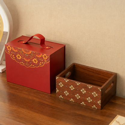 Celeste Hand-Painted Solid Wood Makeup Organizer