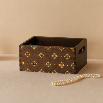 Celeste Hand-Painted Solid Wood Makeup Organizer