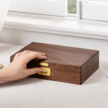 Vivienne Walnut Locking Jewelry Box