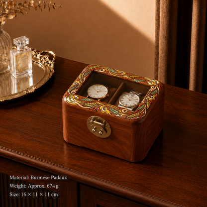 Isadora Hand-Painted Wooden Watch Box