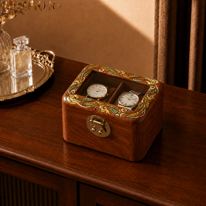 Isadora Hand-Painted Wooden Watch Box
