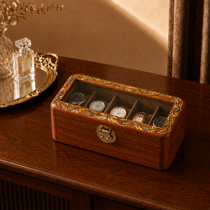 Isadora Hand-Painted Wooden Watch Box