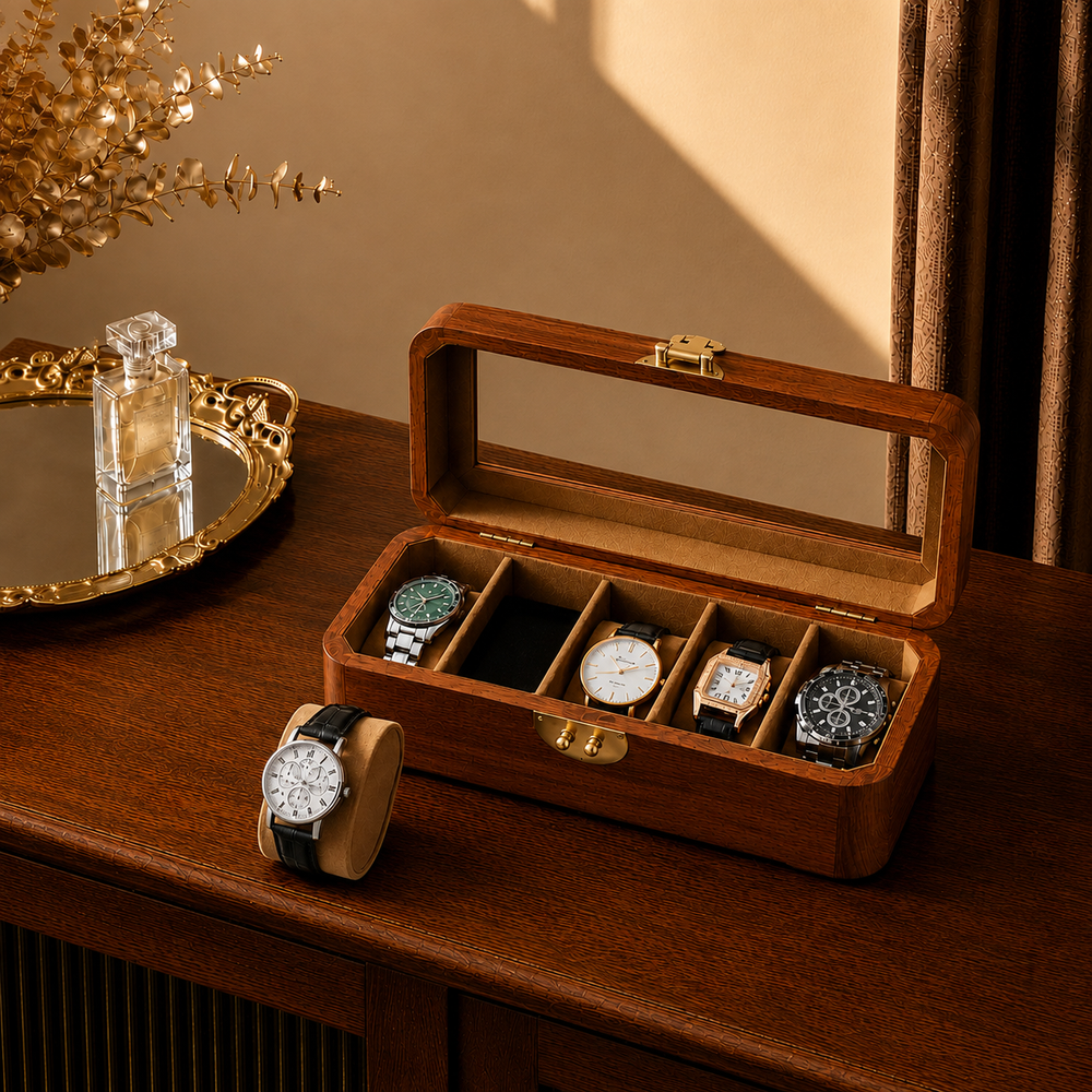 Isadora Hand-Painted Wooden Watch Box