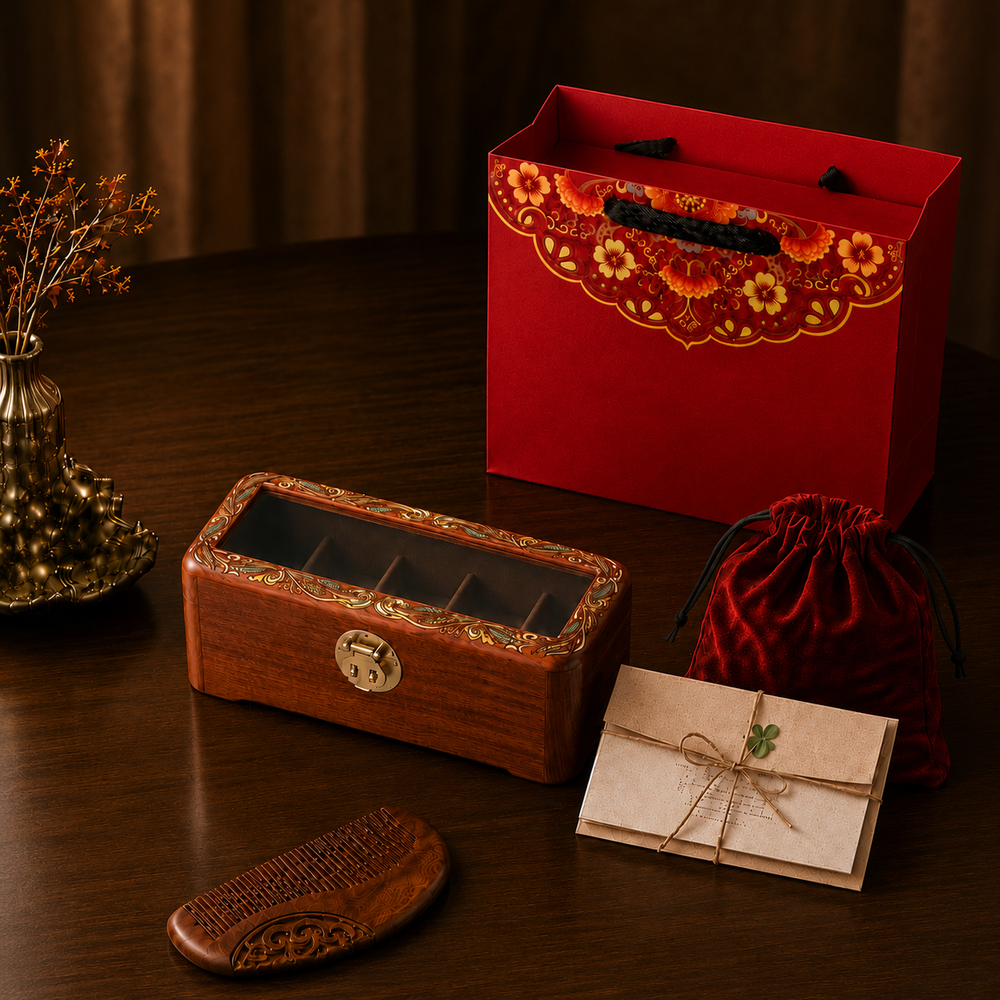 Isadora Hand-Painted Wooden Watch Box