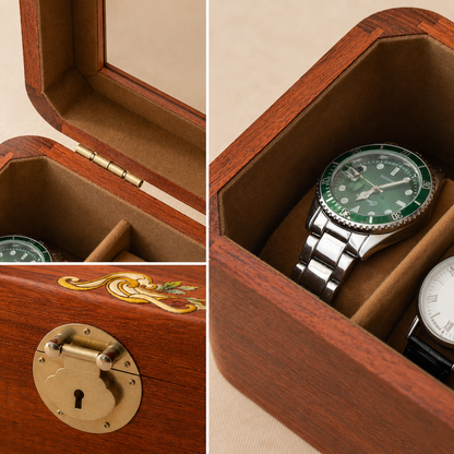 Isadora Hand-Painted Wooden Watch Box