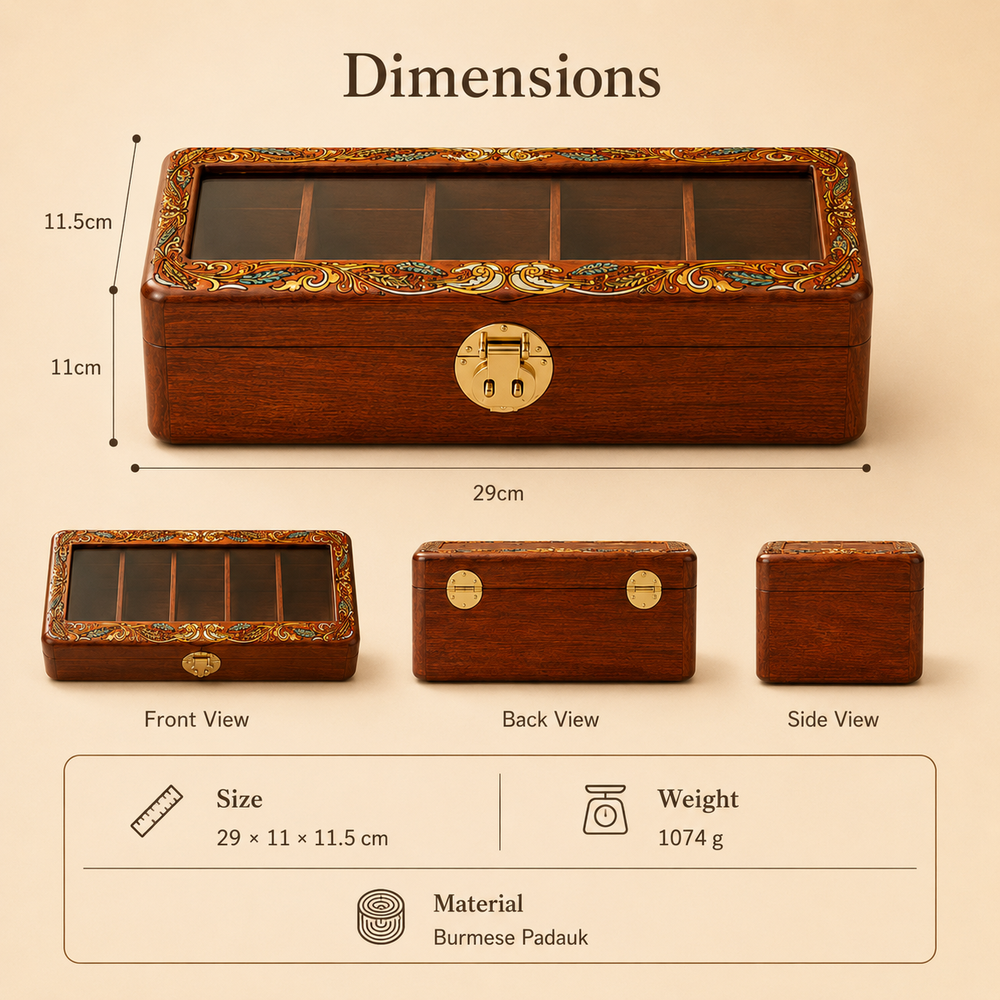Isadora Hand-Painted Wooden Watch Box