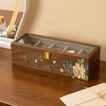 Daphne Hand-Painted Walnut Watch Box