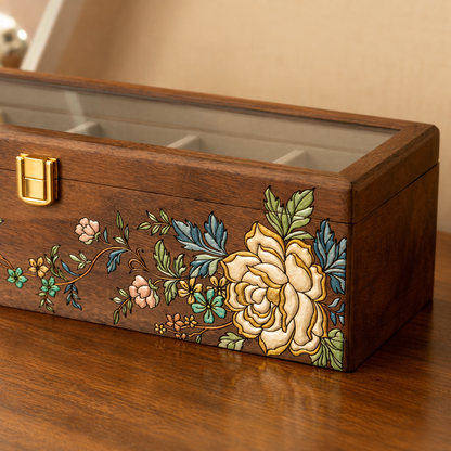 Daphne Hand-Painted Walnut Watch Box