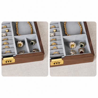 Vivienne Walnut Locking Jewelry Box