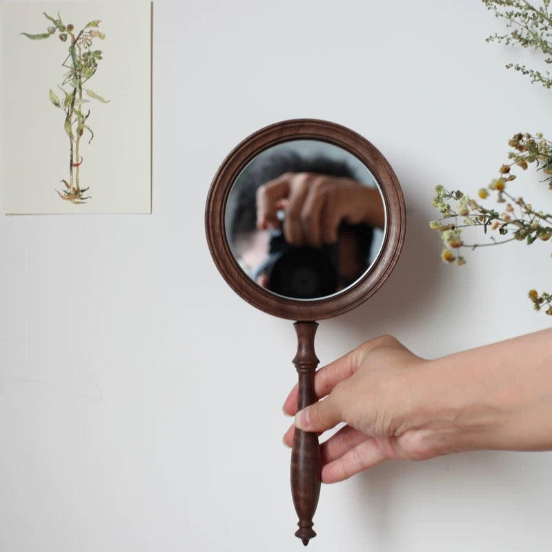 Lucy Solid Walnut Hand Mirror