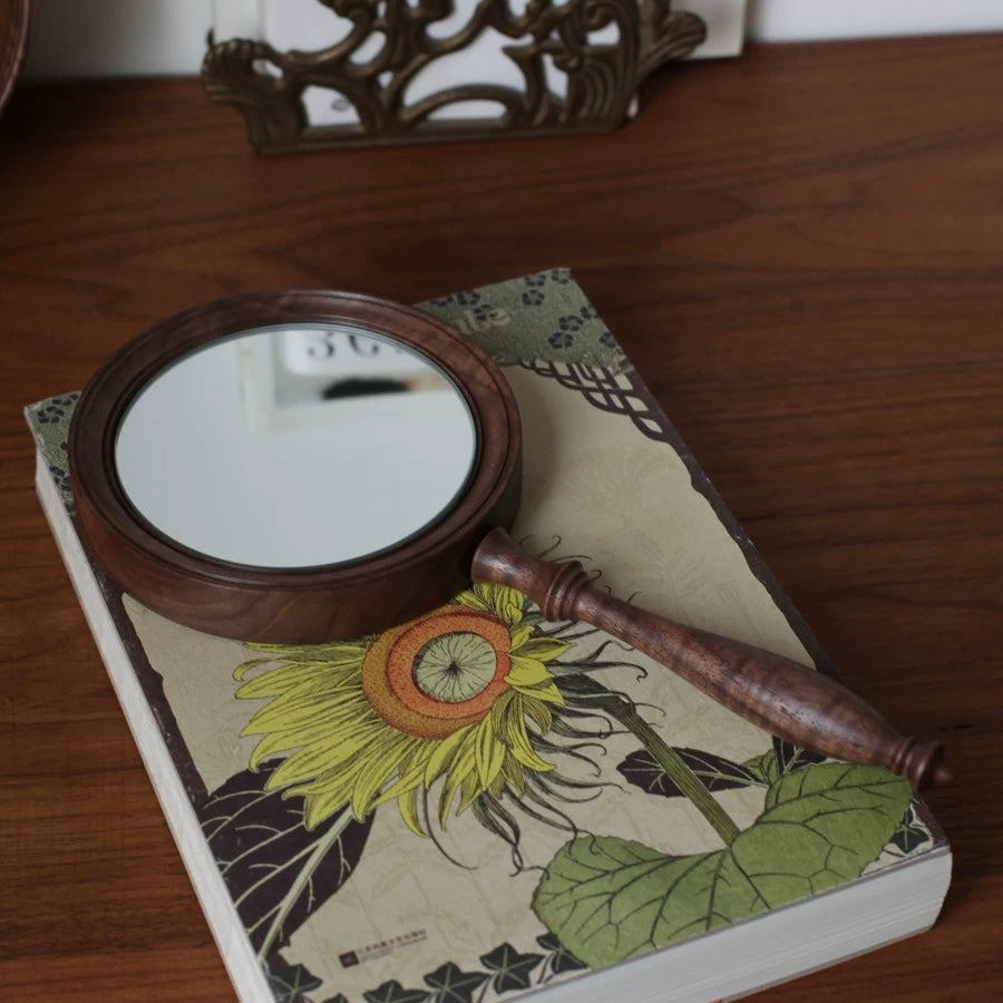 Lucy Solid Walnut Hand Mirror