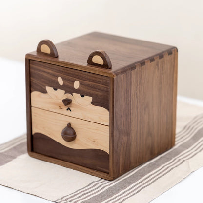 Eleanor Massief Houten Twee-Lade Opbergdoos