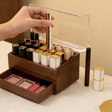 Cecilia Solid Walnut Lipstick Organizer Box
