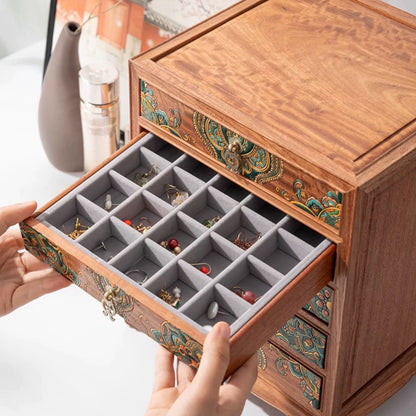 Margot Hand-Painted Solid Rosewood Jewelry Box