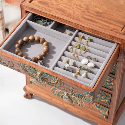 Margot Hand-Painted Solid Rosewood Jewelry Box