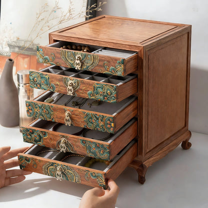 Margot Hand-Painted Solid Rosewood Jewelry Box