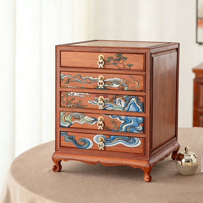 Margot Hand-Painted Solid Rosewood Jewelry Box