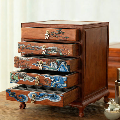 Margot Hand-Painted Solid Rosewood Jewelry Box