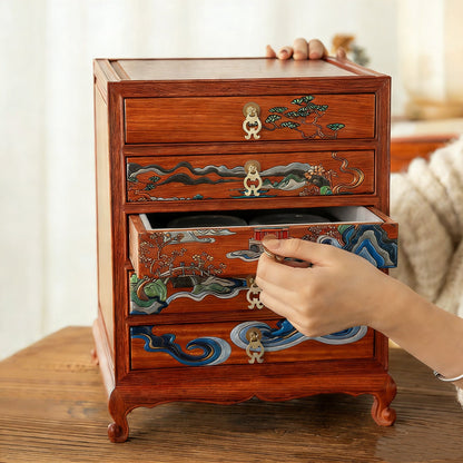 Margot Hand-Painted Solid Rosewood Jewelry Box