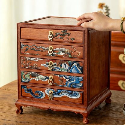 Margot Hand-Painted Solid Rosewood Jewelry Box