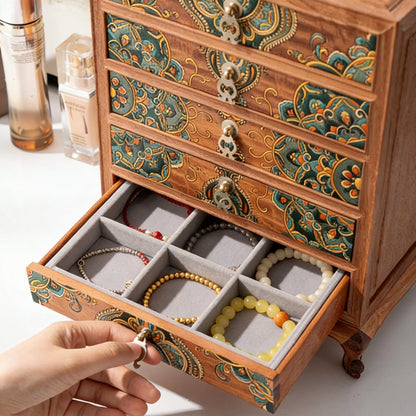 Margot Hand-Painted Solid Rosewood Jewelry Box