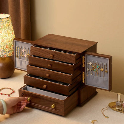 Vivian Solid Walnut Jewelry Box