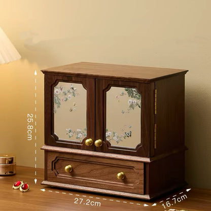 Vivian Solid Walnut Jewelry Box