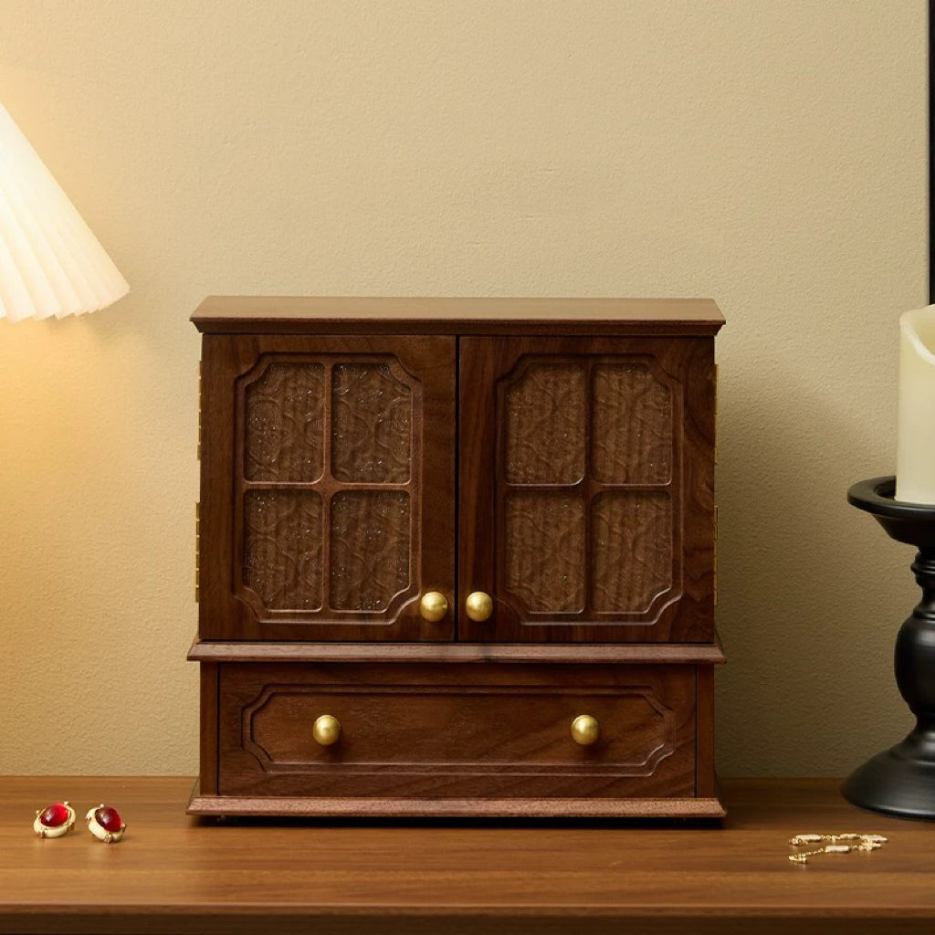 Vivian Solid Walnut Jewelry Box