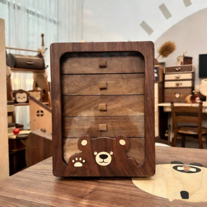 Elaine Solid Wood Rotating Jewelry Box With Mirror