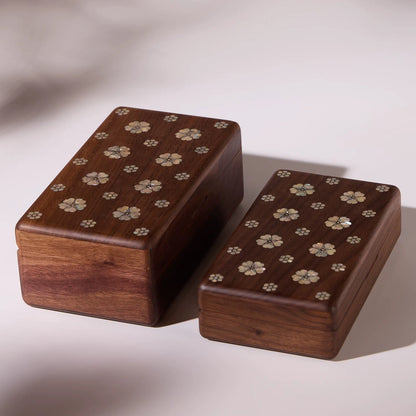 Camille Solid Walnut Jewelry Box
