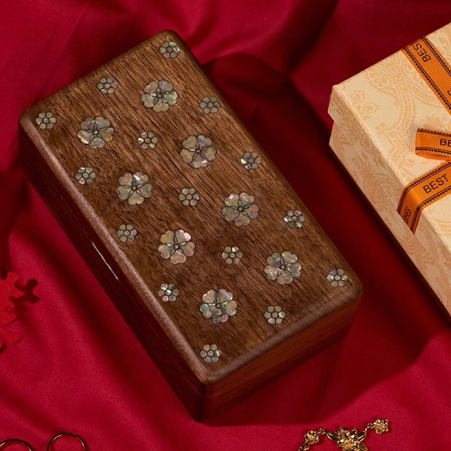 Camille Solid Walnut Jewelry Box