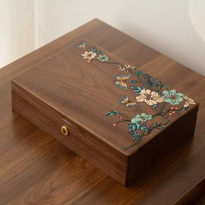 Hazel Walnut Hand-Painted Jewelry Box