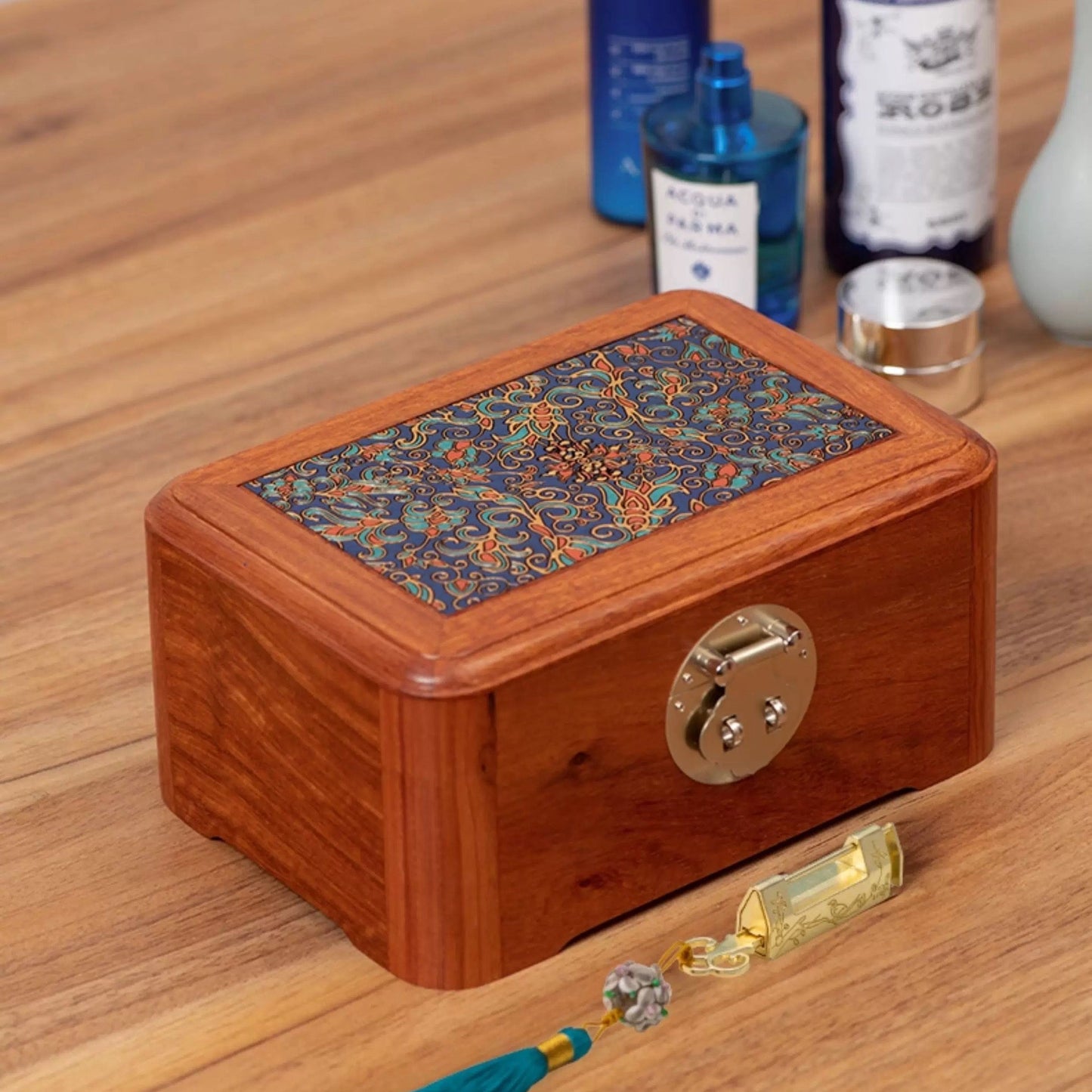 Marion Solid Burma Rosewood Jewelry Box