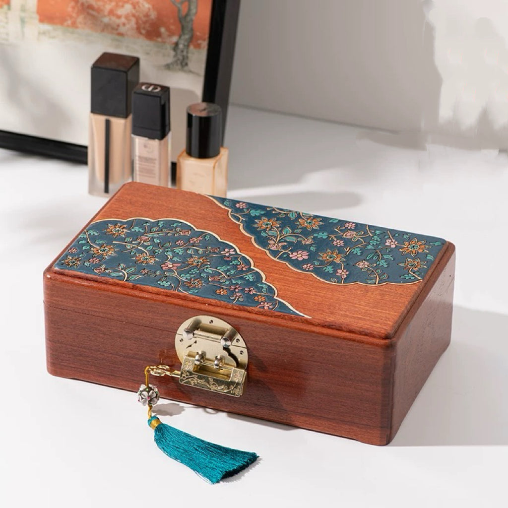 Marion Solid Burma Rosewood Jewelry Box