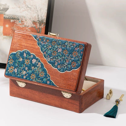 Marion Solid Burma Rosewood Jewelry Box