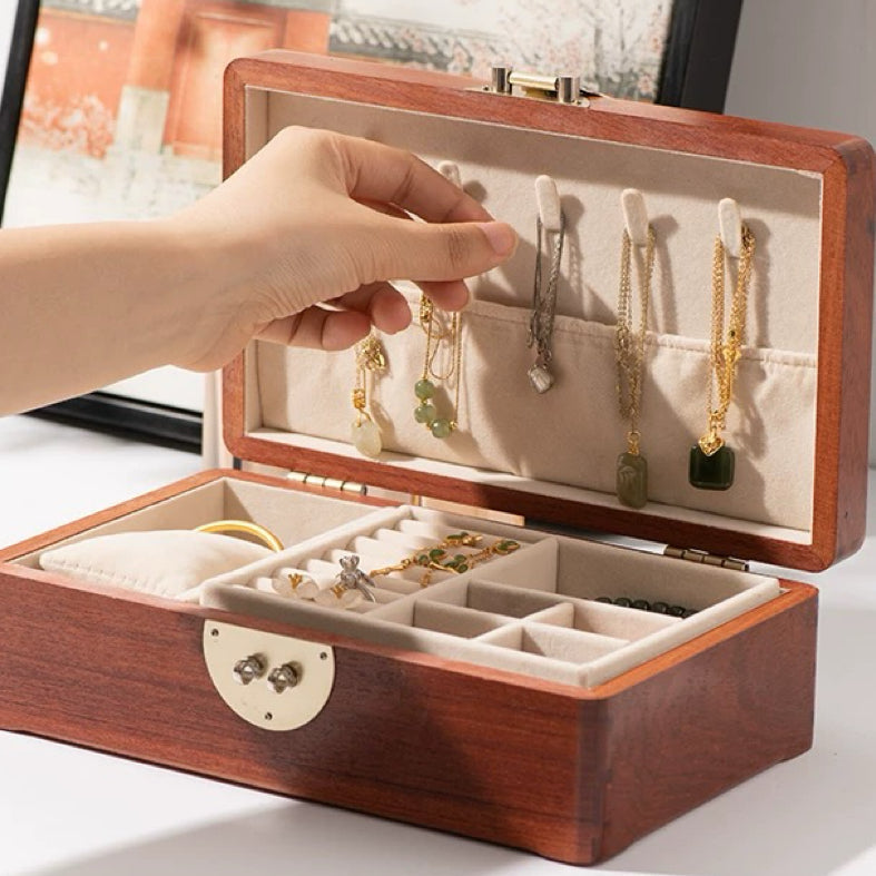 Marion Solid Burma Rosewood Jewelry Box