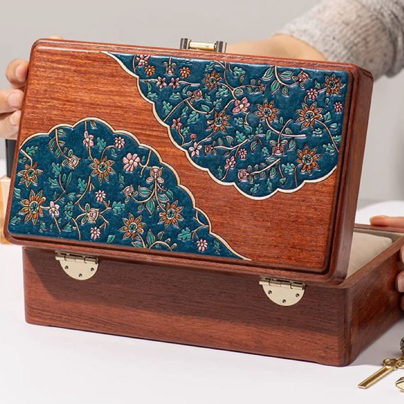 Marion Solid Burma Rosewood Jewelry Box