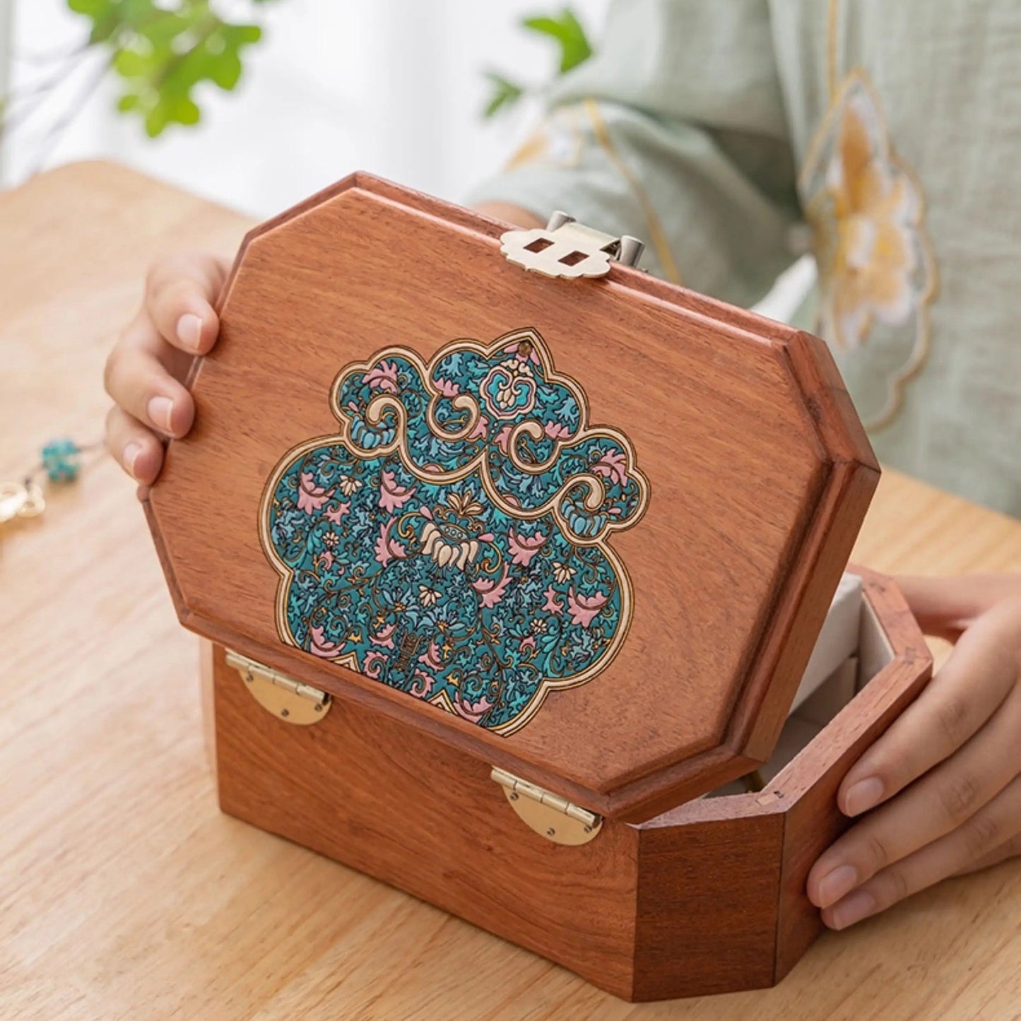 Marion Solid Burma Rosewood Jewelry Box