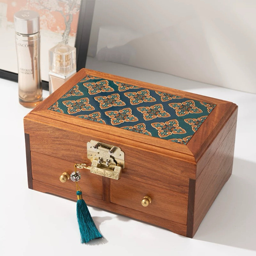 Marion Solid Burma Rosewood Jewelry Box