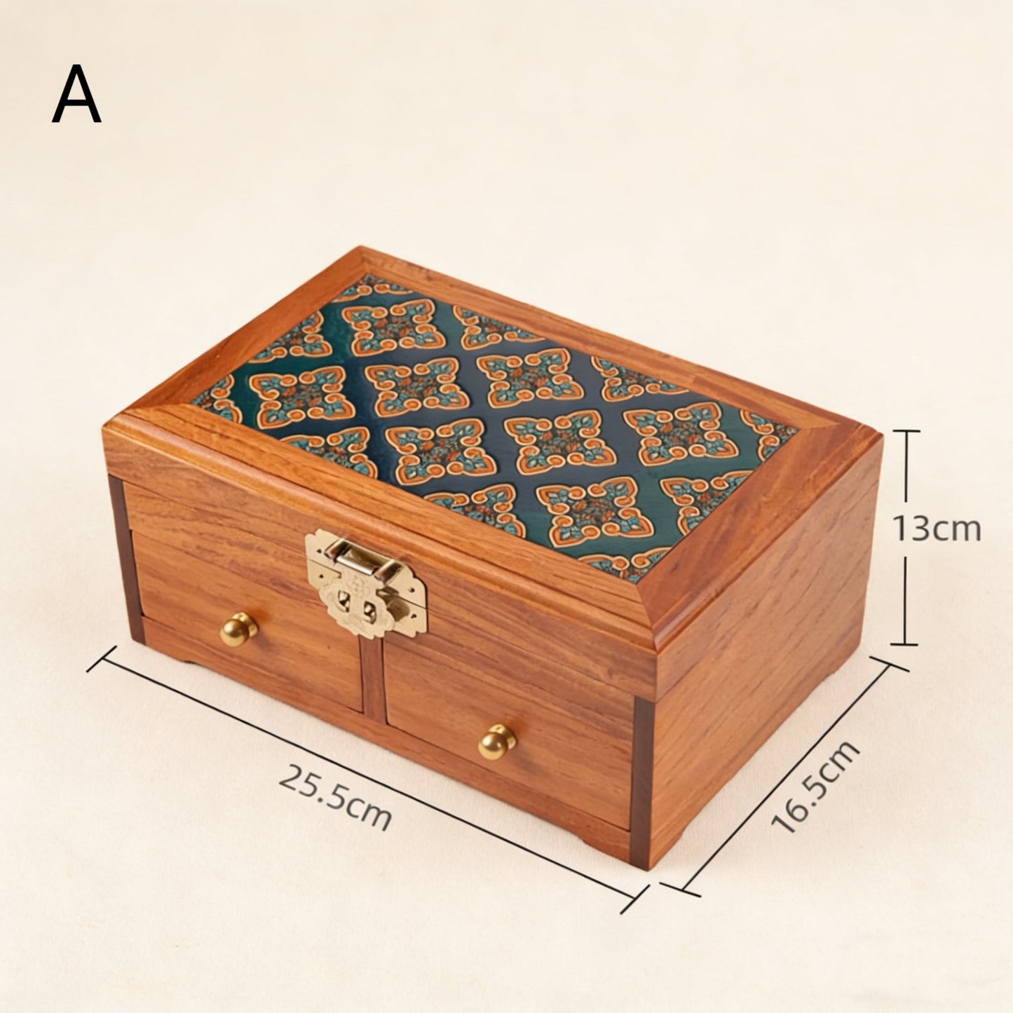 Marion Solid Burma Rosewood Jewelry Box