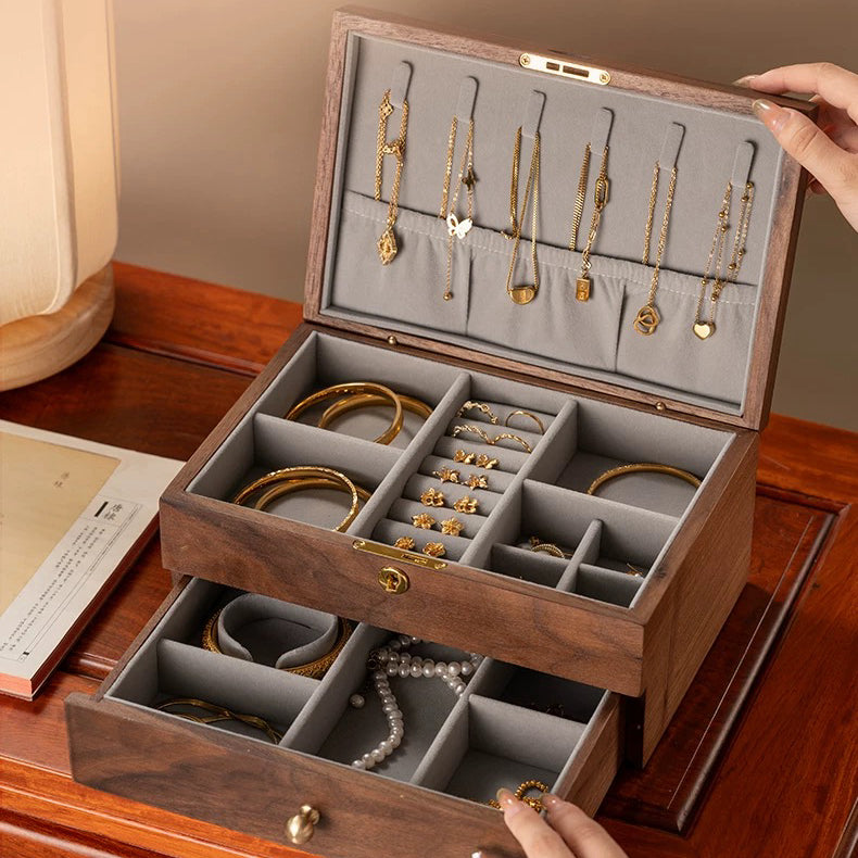 Ariel Solid Wood Lockable Jewelry Box