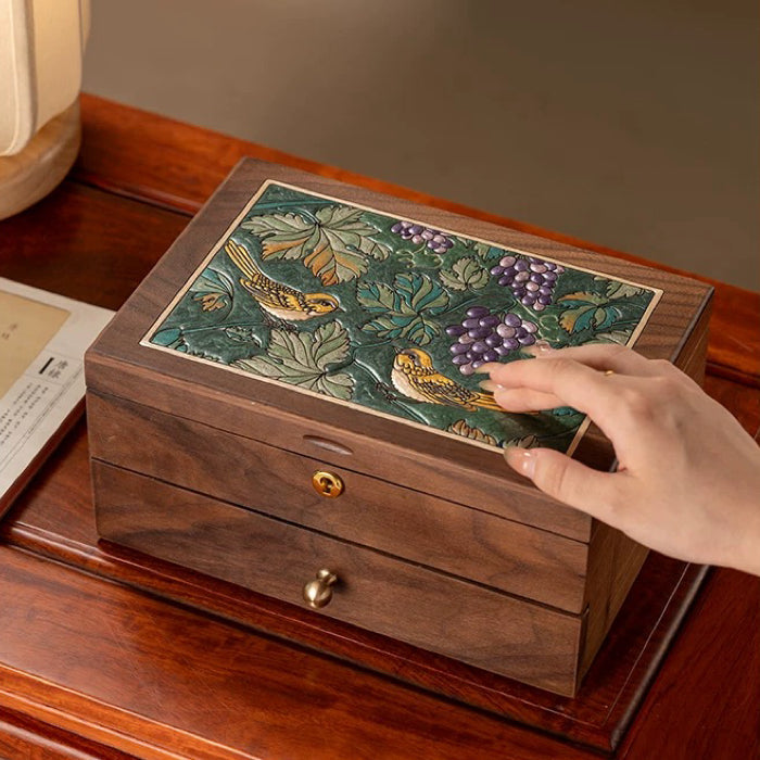 Ariel Solid Wood Lockable Jewelry Box