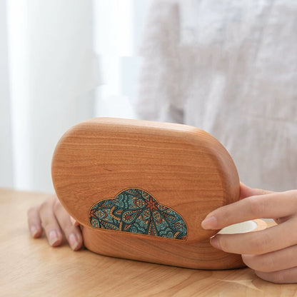 Boîte à bijoux ovale en bois massif Olive