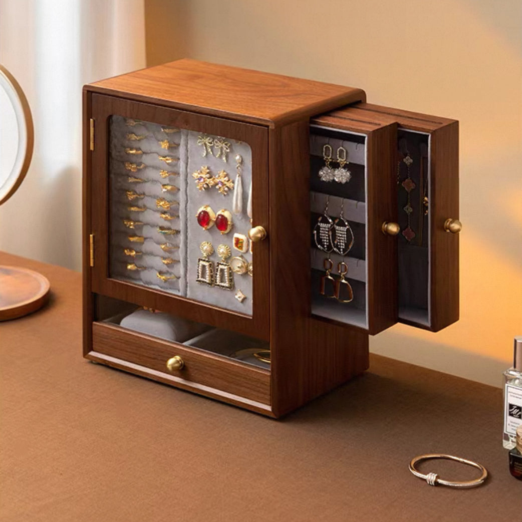 Tessa Solid Walnut Jewelry Box
