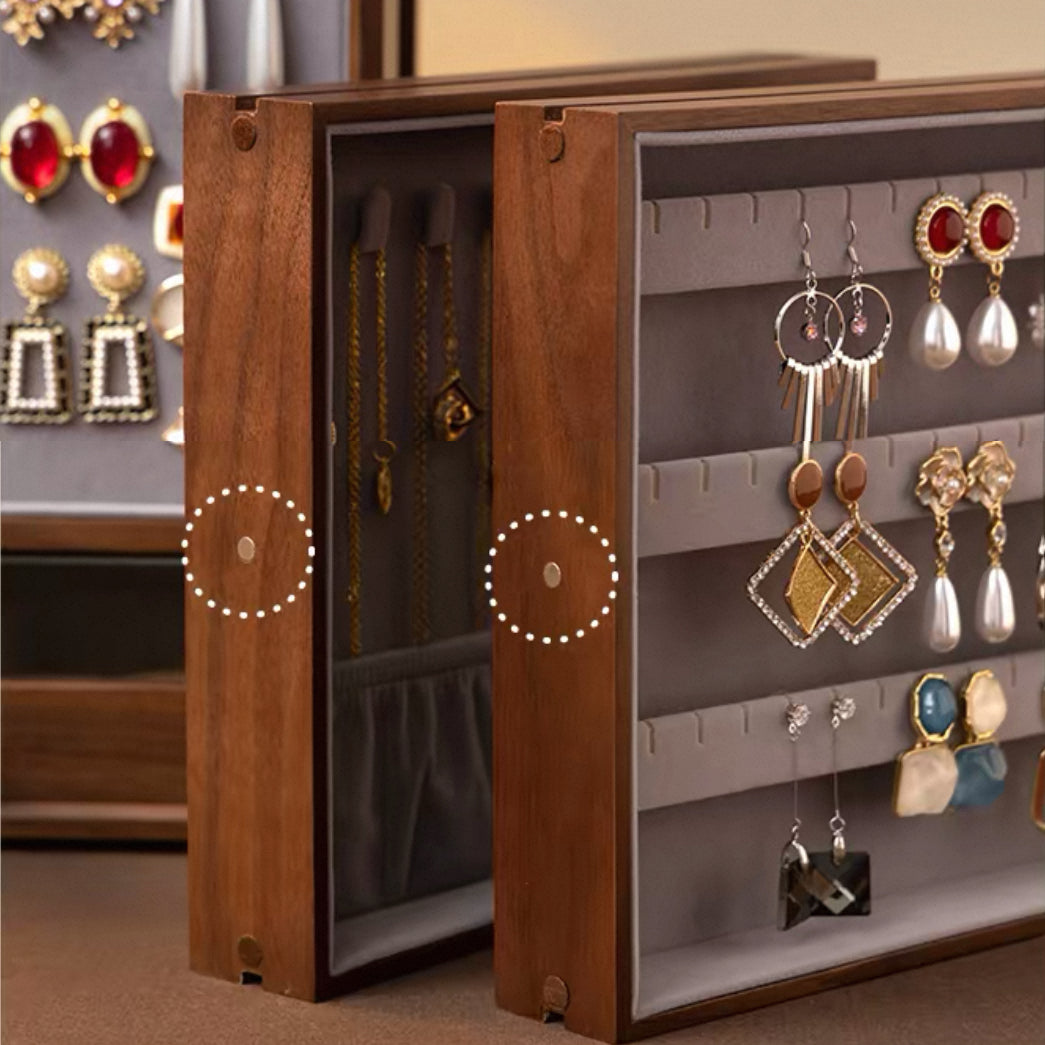 Tessa Solid Walnut Jewelry Box