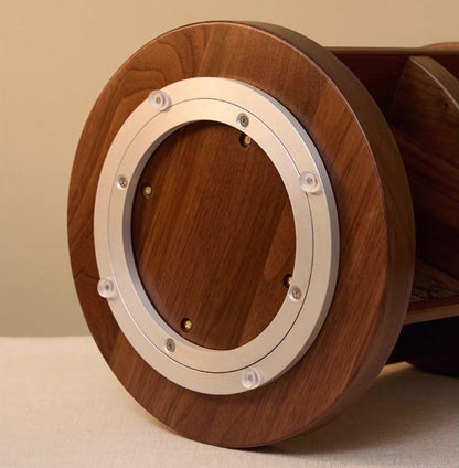 Charlotte Solid Walnut Rotating Makeup Storage Organizer