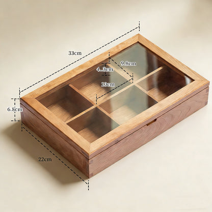 Naomi Schmuckbox aus massivem Holz mit Glasdeckel