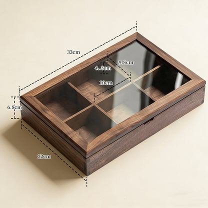 Naomi Schmuckbox aus massivem Holz mit Glasdeckel