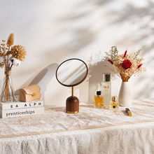 Nola Walnut Rotating Tabletop Mirror