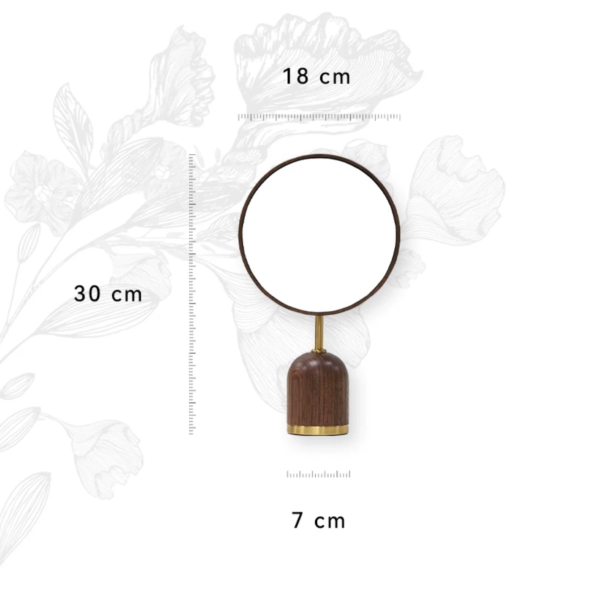 Nola Walnut Rotating Tabletop Mirror